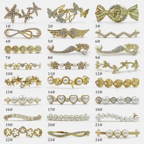 Shoe Charms Manufacturer - Custom Metal Buckle Pearl Strap