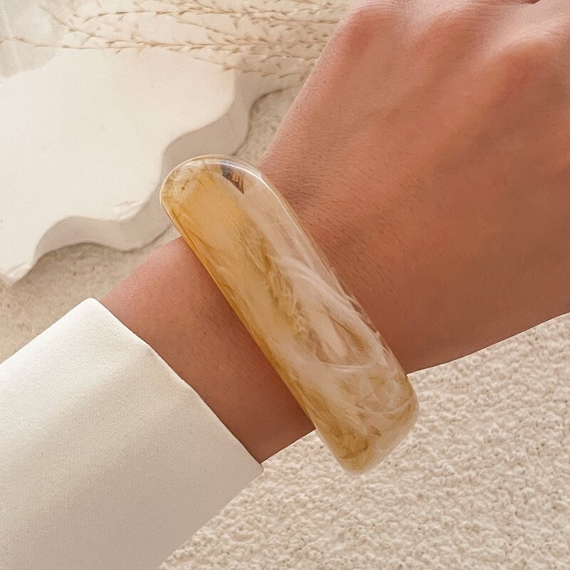 Acrylic Bangle Supplier - Custom Chunky Square Wide Cuff