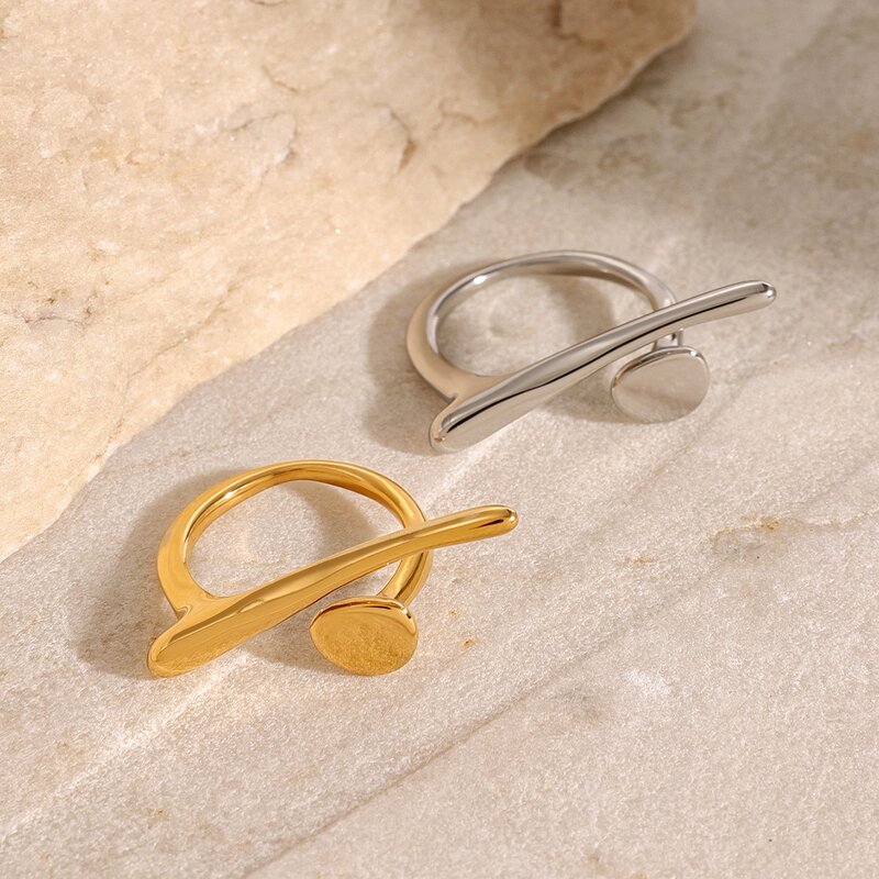 Geometric Open Ring Manufacturer - Custom 18K Gold Plated