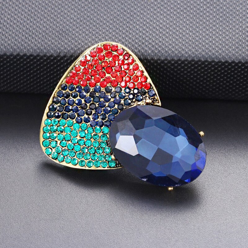 Sapphire Brooch Supplier - Custom High-end Fan-shaped OEM