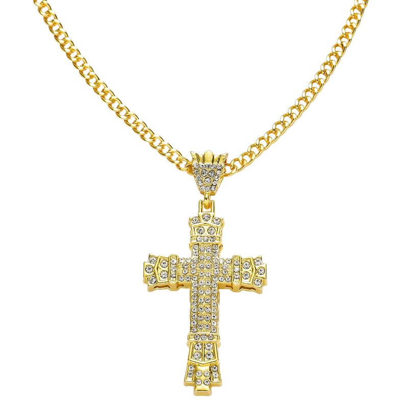 Cross Pendant Necklace Supplier - Custom Shiny Alloy Cuban