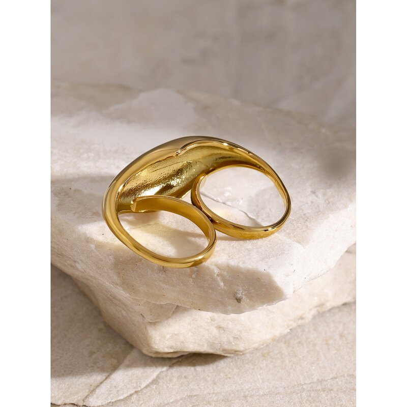 Double Finger Ring Manufacturer - Custom Smooth Large Face