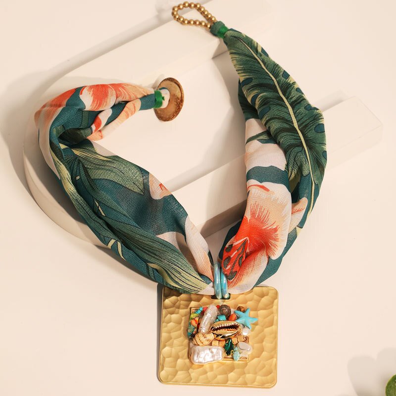 Scarf Necklace Supplier - Custom Fabric Printed Geometric