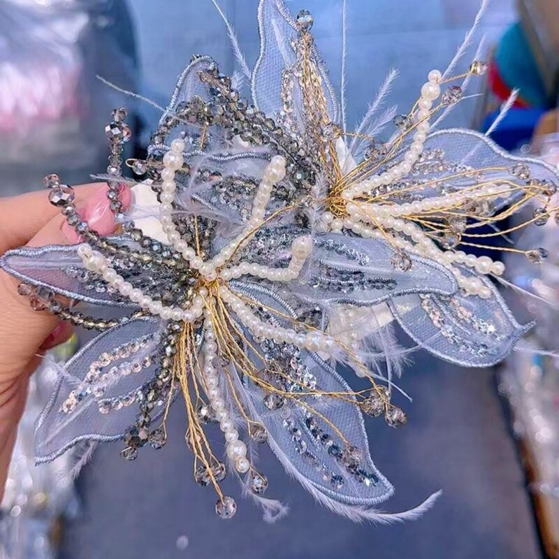 Lace Headwear Clip Factory - Custom Betty White Feather Pearl