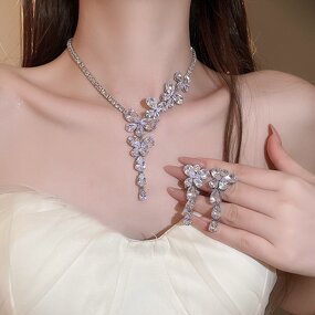 butterfly Jewelry Set Supplier - Custom Copper Inlaid Zircon