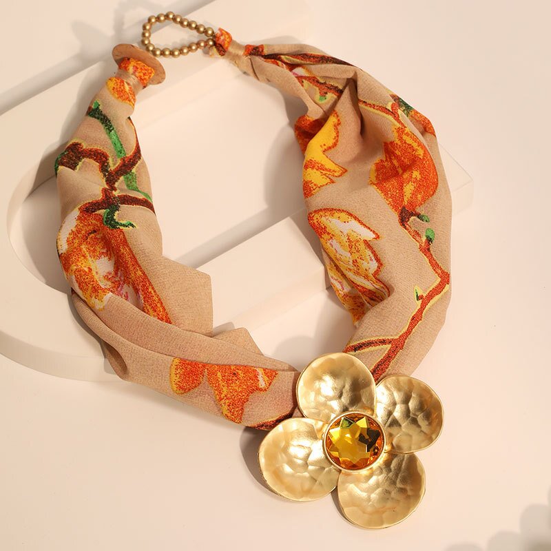 Scarf Necklace Supplier - Custom Fabric Printed Geometric