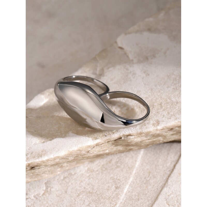Double Finger Ring Manufacturer - Custom Smooth Large Face