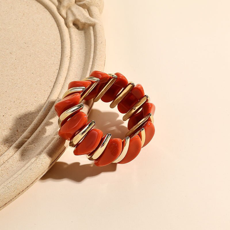 Resin Bracelet Supplier - Custom Splicing Electroplated Gold