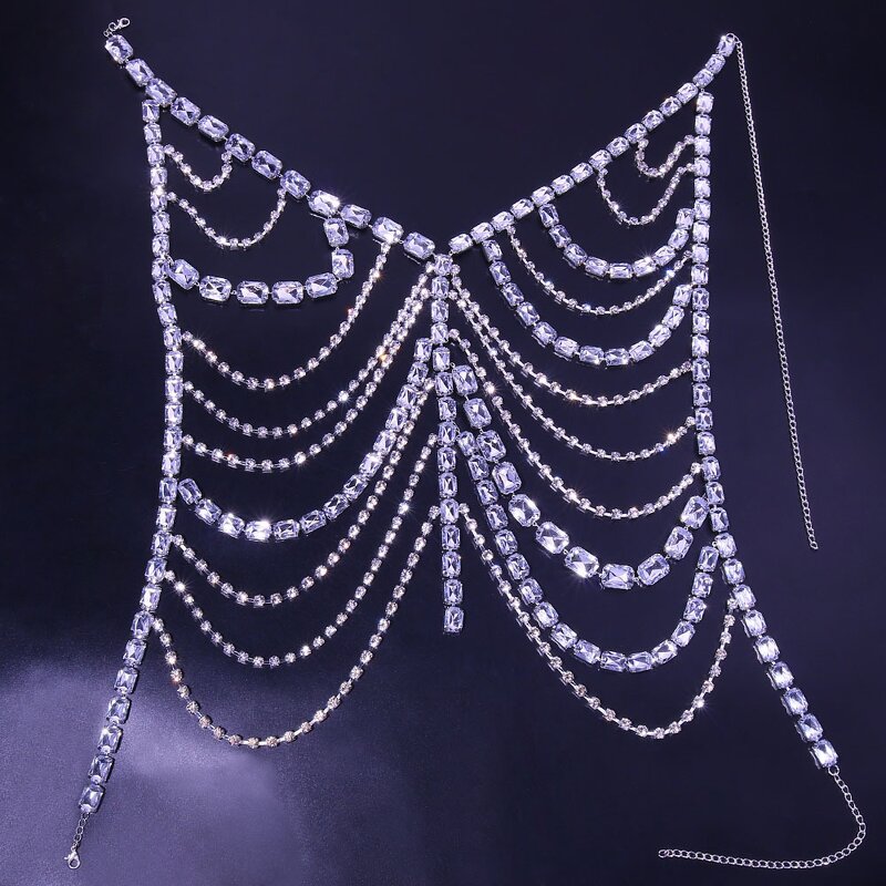 Rhinestone Body Chain Supplier - Custom Multilayer Exaggerated