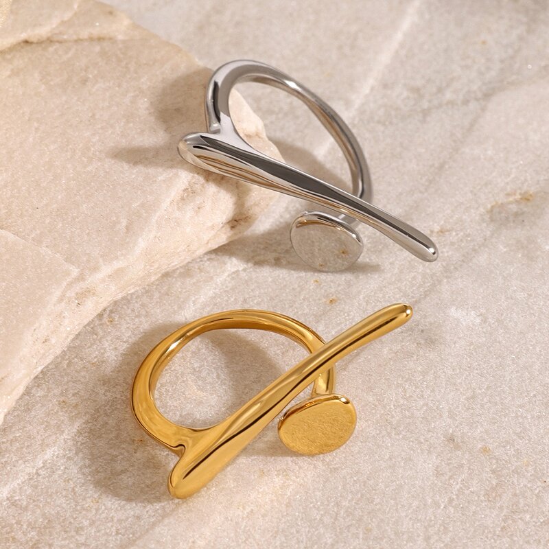 Geometric Open Ring Manufacturer - Custom 18K Gold Plated