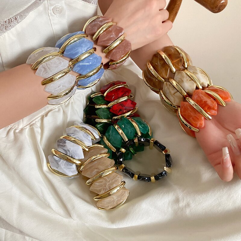 Elastic Bracelet Manufacturer - Custom Acrylic Irregular Diamond