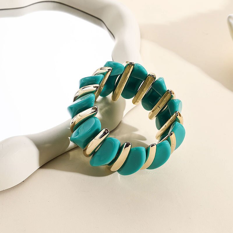 Resin Bracelet Supplier - Custom Splicing Electroplated Gold