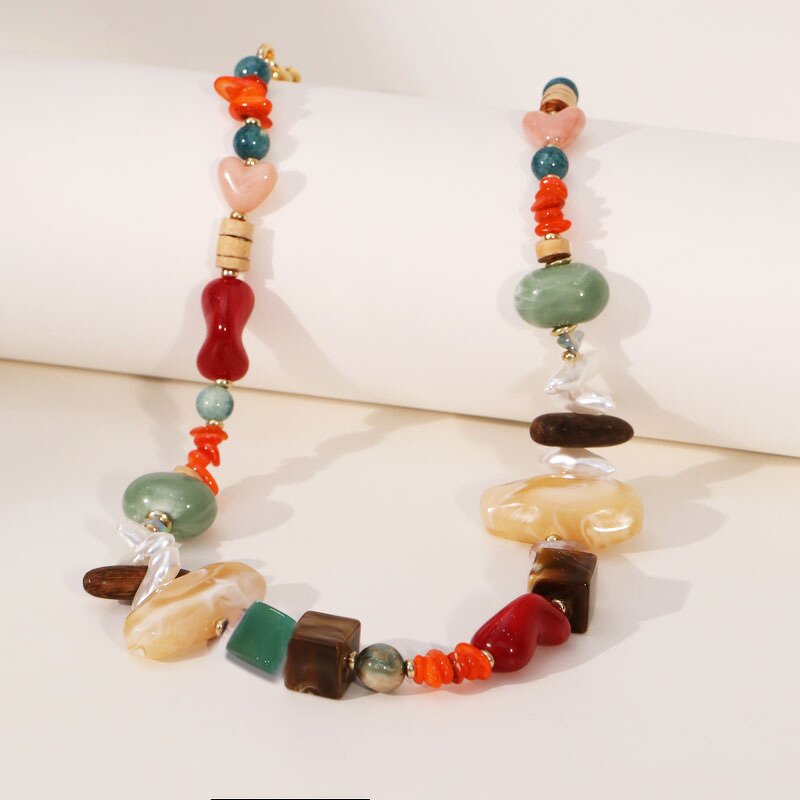 Stone Necklace Manufacturer - Custom Colorful Natural Clavicle