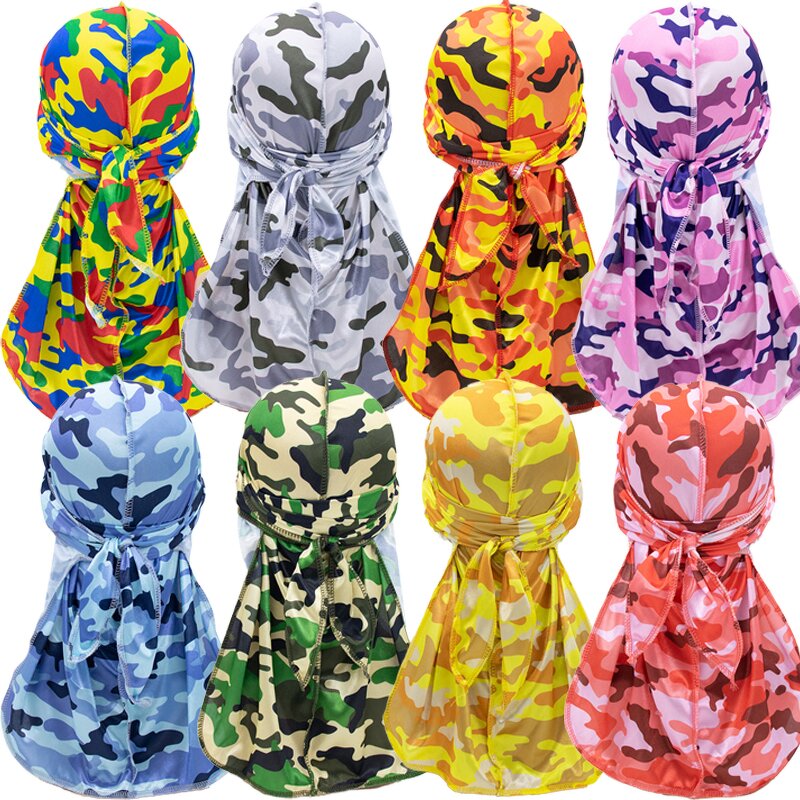 Durag Manufacturer - OEM/ODM Custom Camo 360 Wave Silky Durag Headwrap
