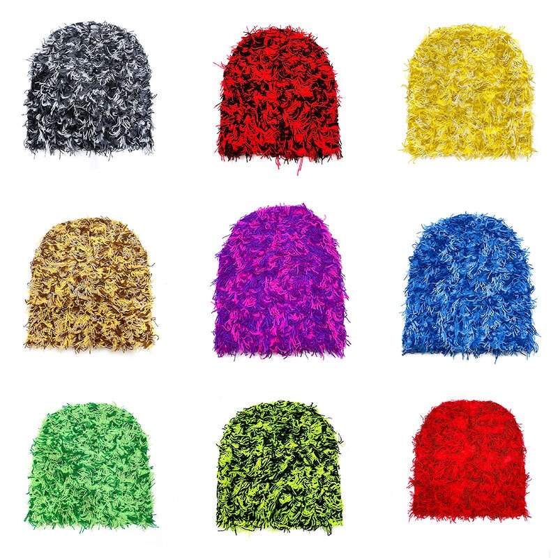 Beanie Hat Manufacturer - OEM/ODM Custom Fuzzy Knit Camo Distressed Beanie