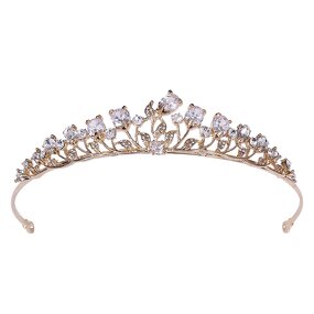 Bridal Crown Factory - Custom Leaf Inlaid Zircon Small