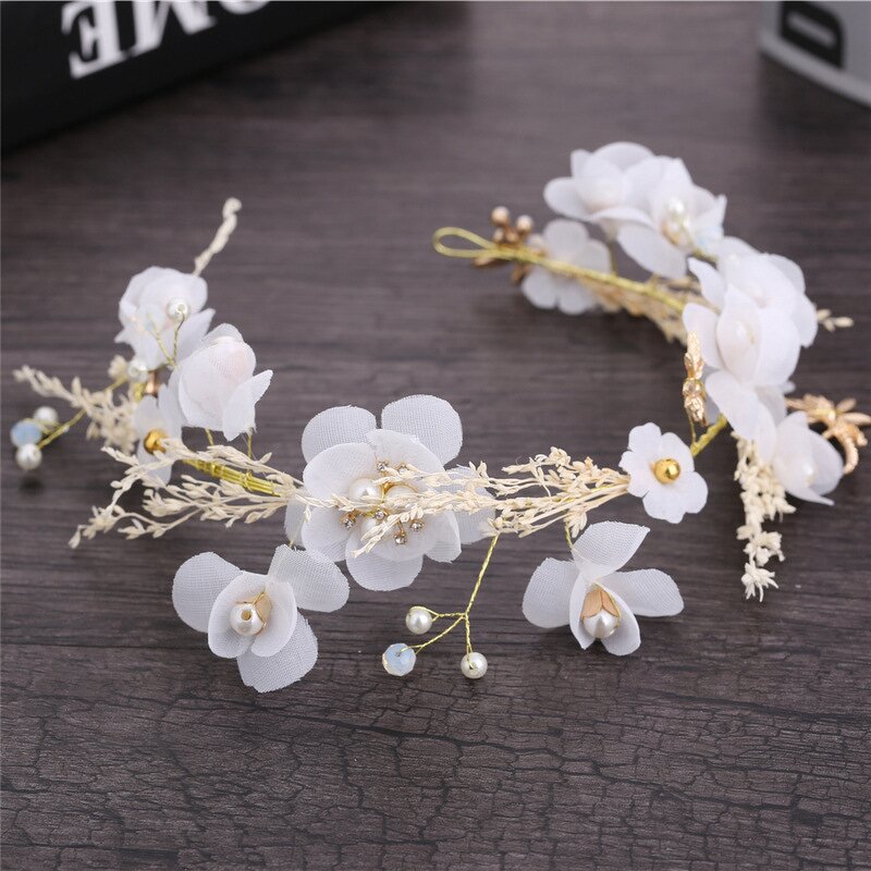 Bride Headdress Supplier - Custom Starry Dried Flower Pearl