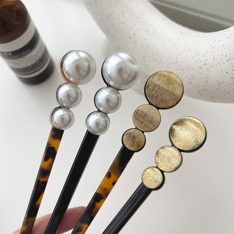 Golden Hair Pin Manufacturer - Custom Alloy Pearls Flower