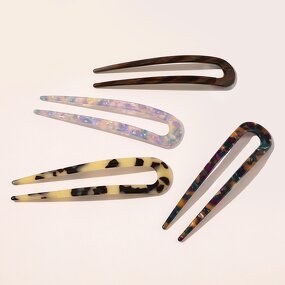 U Shape Hair Fork Supplier - ODM Colorful Marbling Metal