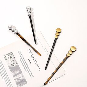 Golden Hair Pin Manufacturer - Custom Alloy Pearls Flower