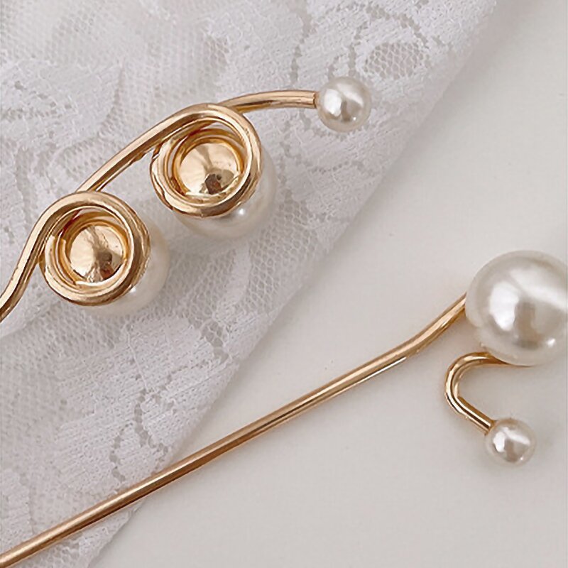 Hairpin Supplier - Custom Metal Discs Pearls Black