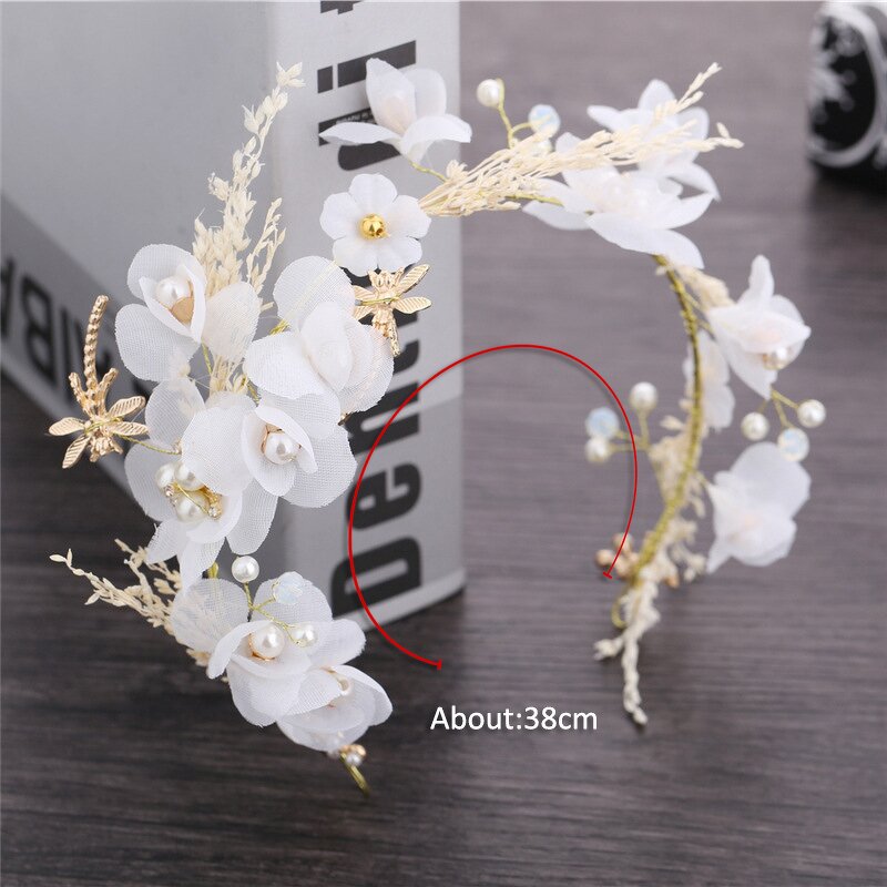 Bride Headdress Supplier - Custom Starry Dried Flower Pearl