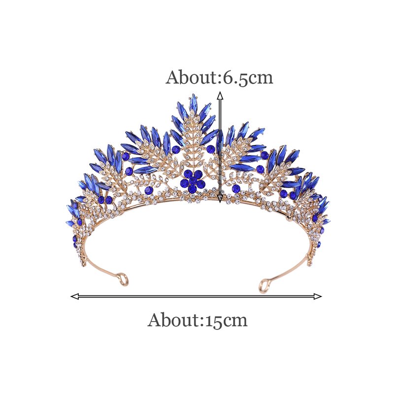 Bridal Crown Manufacturer - Western Crystal Leaf Rhinestone