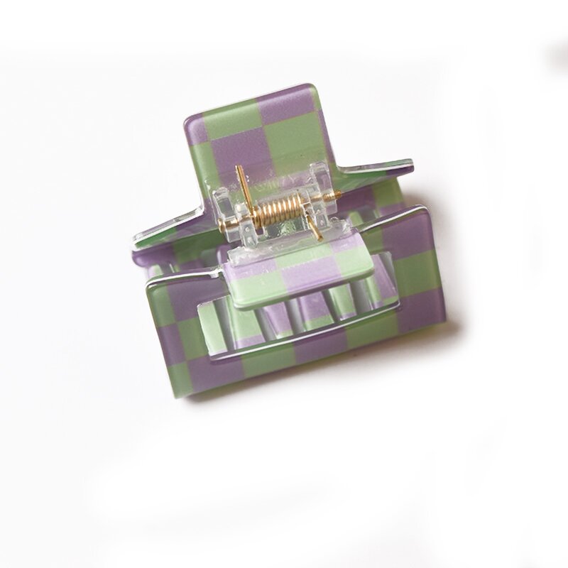 Hair Claw Clips Factory - Custom Checkered Square Acrylic