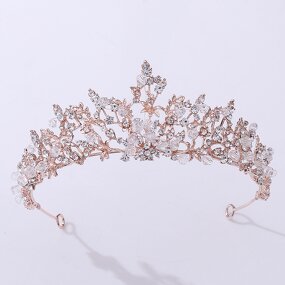Bridal Crown Supplier - Custom Rhinestone Alloy Flower