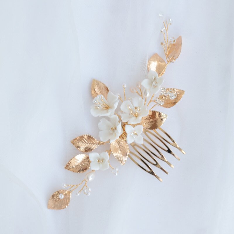 Golden Hair Pin Manufacturer - OEM/ODM Alloy Flower Pearl