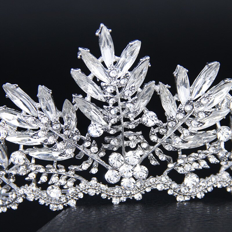 Bridal Crown Manufacturer - Western Crystal Leaf Rhinestone