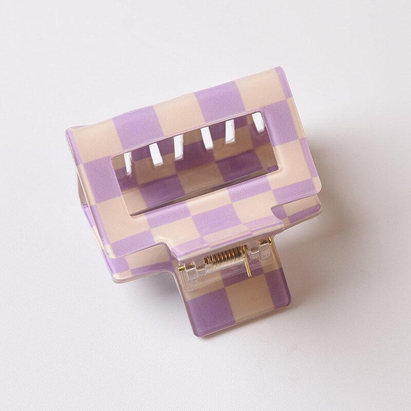Hair Claw Clips Factory - Custom Checkered Square Acrylic