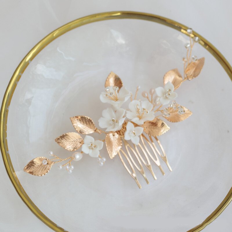 Golden Hair Pin Manufacturer - OEM/ODM Alloy Flower Pearl