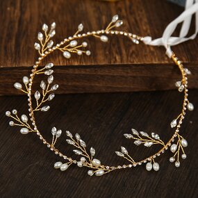 Bridal Headband Supplier - Custom Rhinestone Ribbon Hand-woven