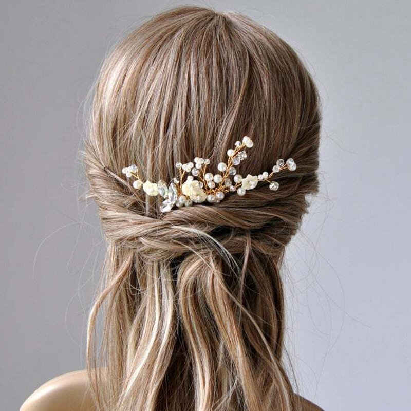 Pearl Hair Comb Factory - Custom Full Beaded Golden Alloy