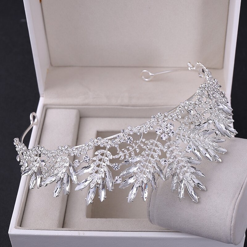 Bridal Crown Manufacturer - Western Crystal Leaf Rhinestone