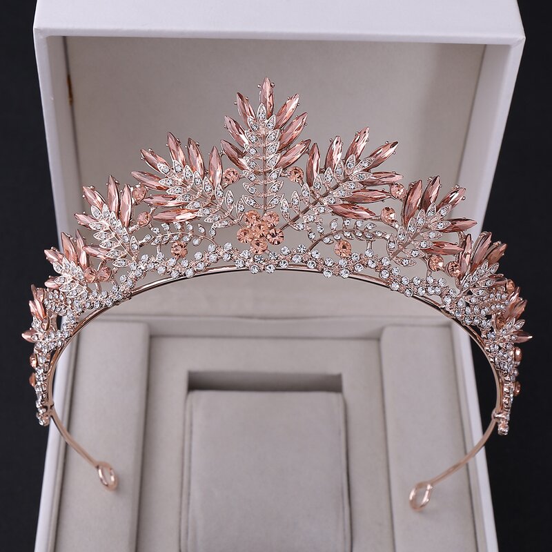 Bridal Crown Manufacturer - Western Crystal Leaf Rhinestone