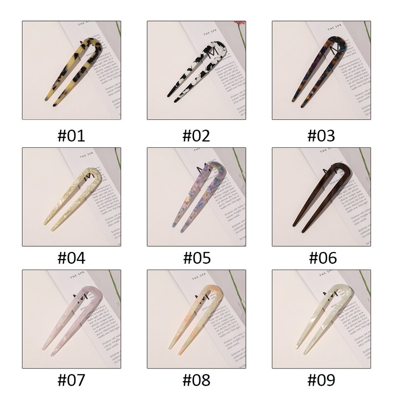 U Shape Hair Fork Supplier - ODM Colorful Marbling Metal