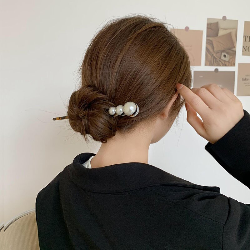 Golden Hair Pin Manufacturer - Custom Alloy Pearls Flower