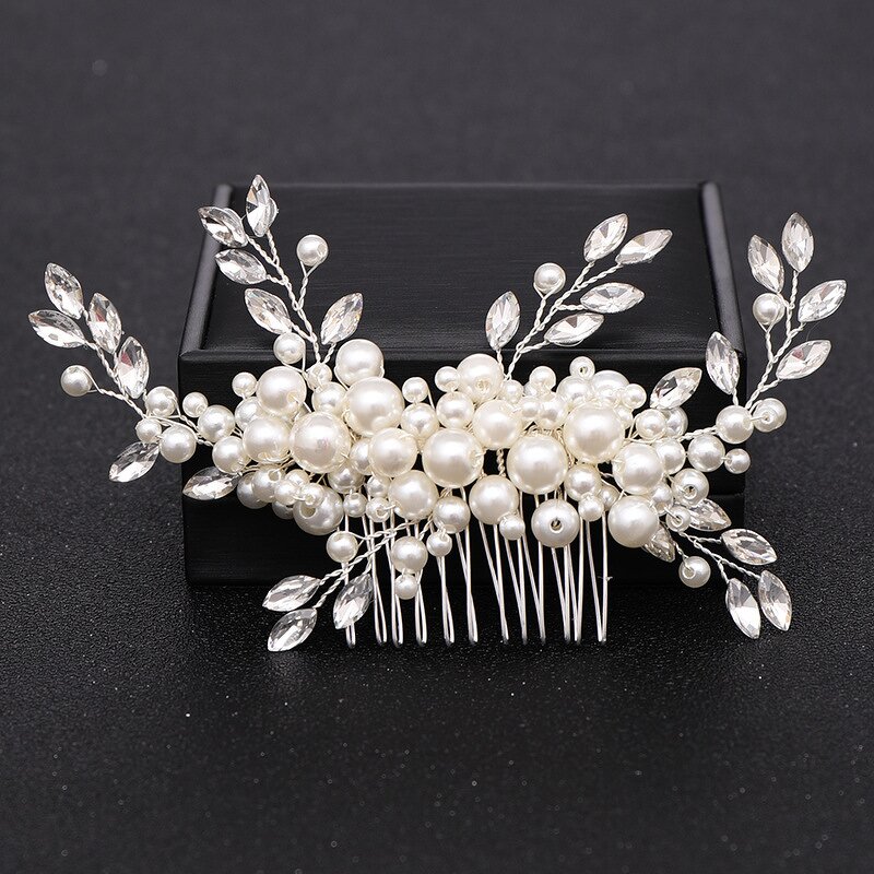 Hair Comb Supplier - Fashion Rhinestone Pearl Alloy