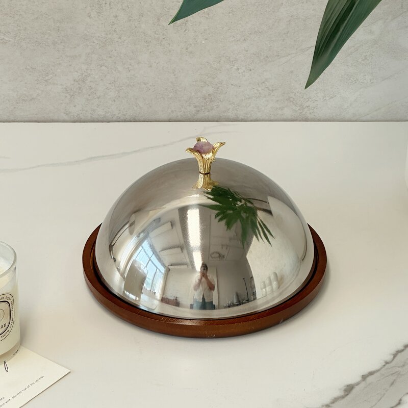 Wood Serving Tray Manufacturer - OEM/ODM Custom Amethyst Design Handled Tray