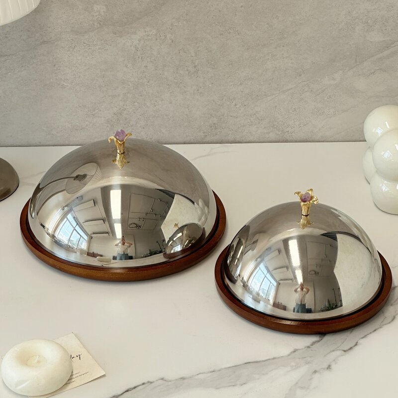 Wood Serving Tray Manufacturer - OEM/ODM Custom Amethyst Design Handled Tray