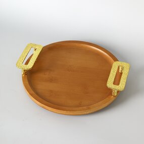 Wooden Serving Tray Manufacturer - OEM/ODM Custom Round Desktop Decorative Tray