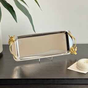 Serving Tray Manufacturer - OEM/ODM Custom Polished Floral Pattern Tray