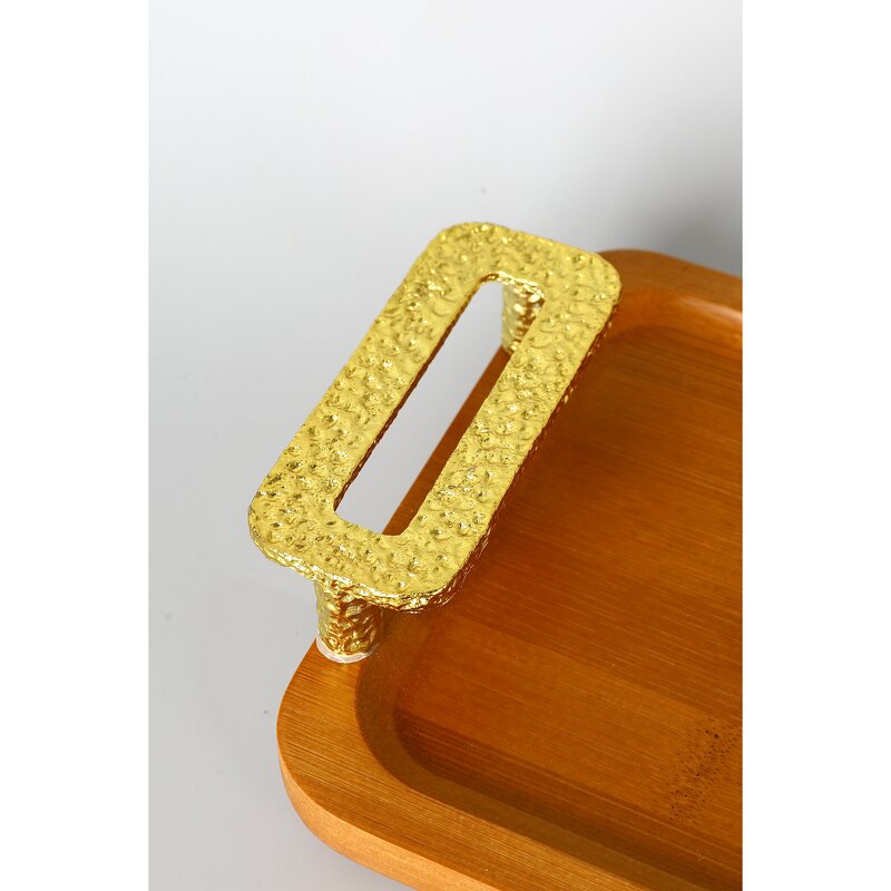 Wooden Serving Tray Manufacturer - OEM/ODM Custom Eco-Friendly Square Metal Handle