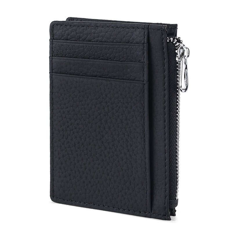 Card Wallet Manufacturer - OEM/ODM Custom Genuine Leather Slim Zip Wallet