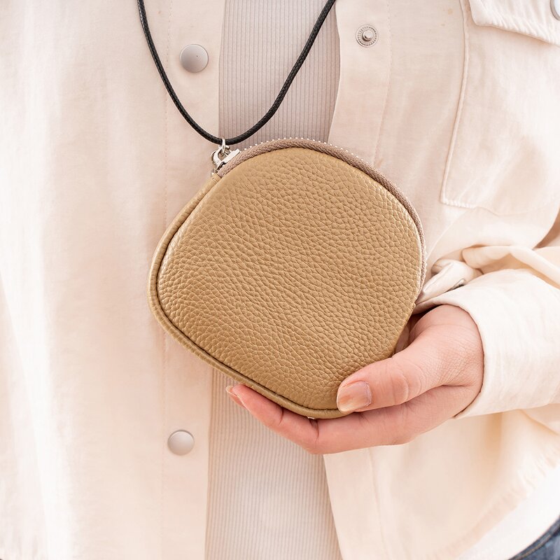 Coin Purse Manufacturer - OEM/ODM Custom Soft Cowhide Leather Hanging Wallet