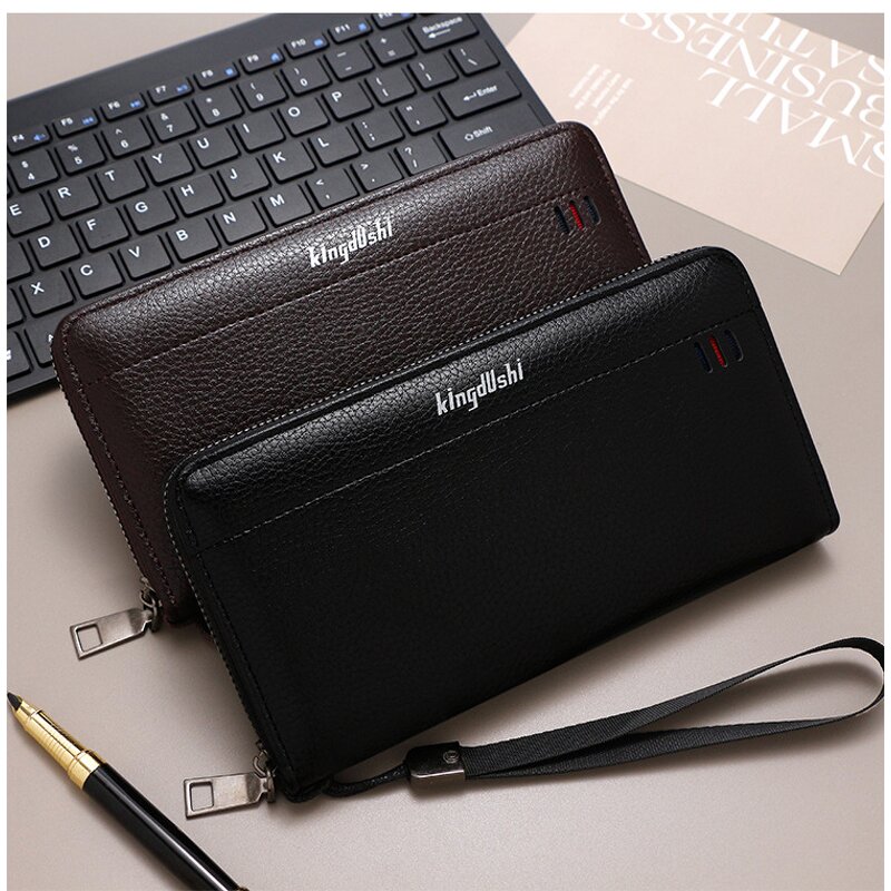 Men's Wallet Manufacturer - OEM/ODM Custom Double Zipper Business Leather Wallet