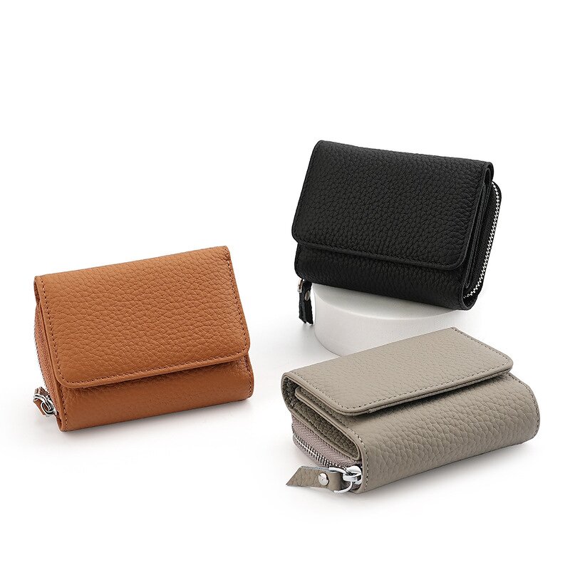 Women's Wallet Manufacturer - OEM/ODM Custom Mini Trifold Genuine Leather Wallet