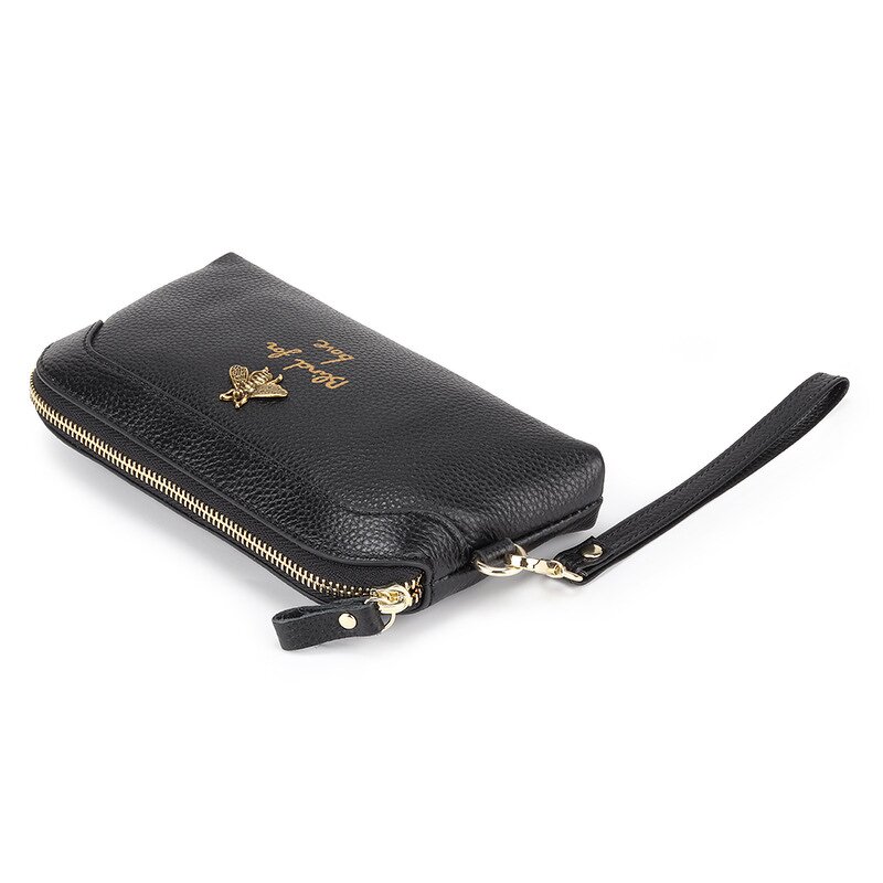 Phone Wallet Manufacturer - OEM/ODM Custom Cowhide Leather Long Zipper Wallet